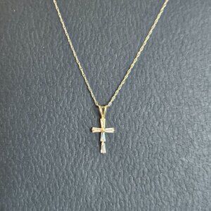 New 14kt gold cross necklace